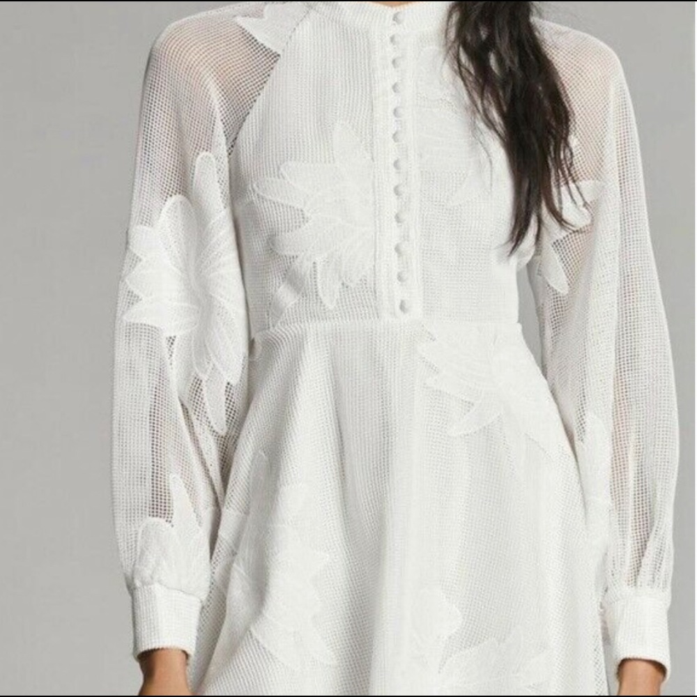 Women’s Anthropologie Sabine Embroidered Mini Dress. 2X. White. NWT - Picture 3 of 4